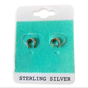 Lucky horseshoe stud earrings